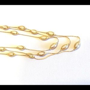 Multi strand Necklace cream diamond station beads